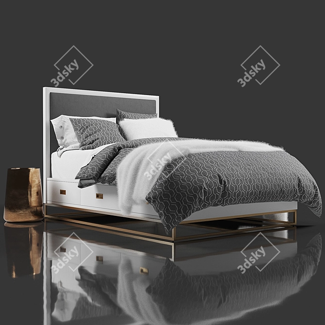 Avalon Storage Bed: Stylish and Functional 3D model image 1