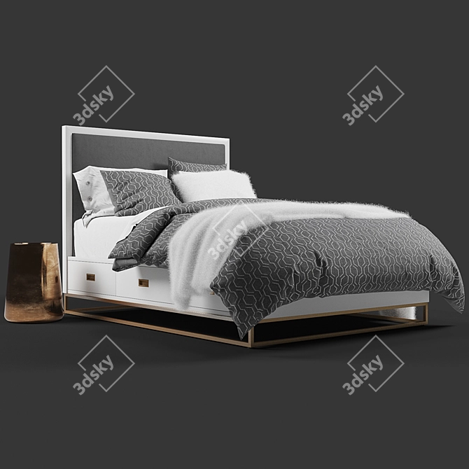 Avalon Storage Bed: Stylish and Functional 3D model image 6
