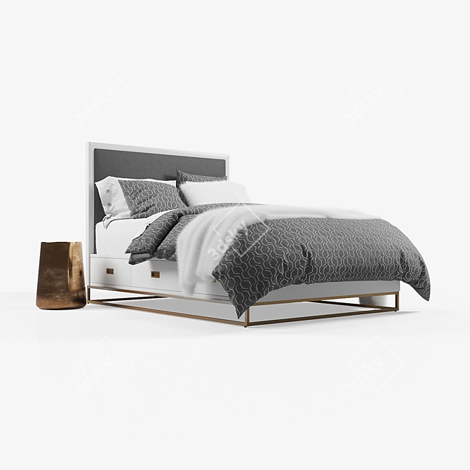 Avalon Storage Bed: Stylish and Functional 3D model image 11