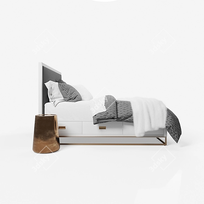 Avalon Storage Bed: Stylish and Functional 3D model image 12