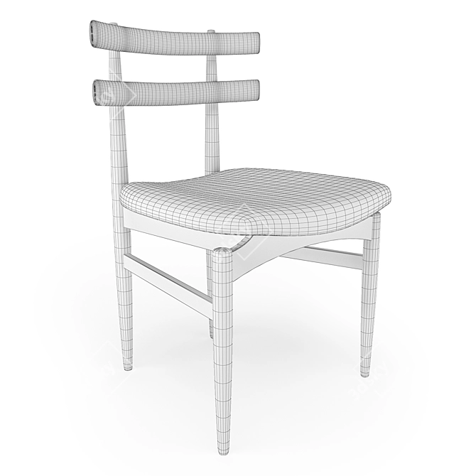 Vintage Danish Rosewood Dining Chair 3D model image 4