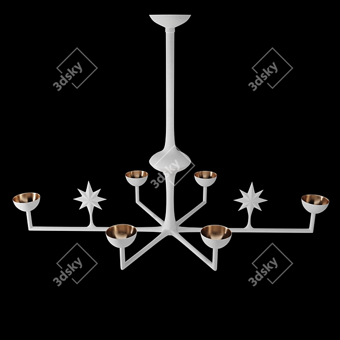 Celestial Gesso Chandelier 3D model image 1