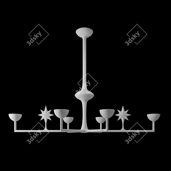 Celestial Gesso Chandelier 3D model image 2