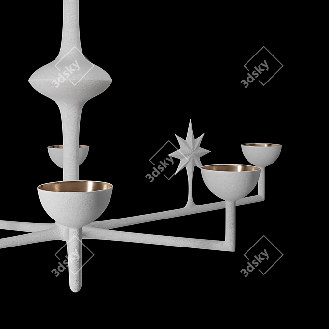 Celestial Gesso Chandelier 3D model image 3