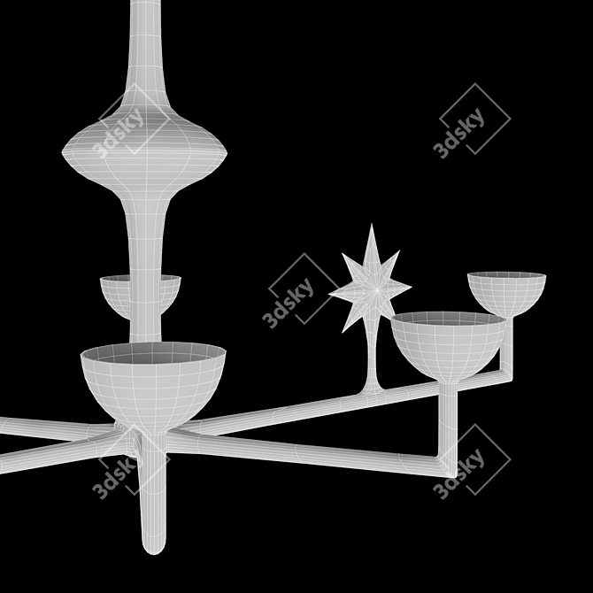 Celestial Gesso Chandelier 3D model image 4