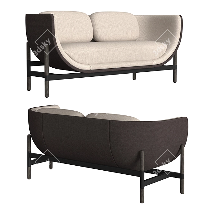 Casala Capsule Lounge 2 Seater: Modern and Inviting Seating 3D model image 1