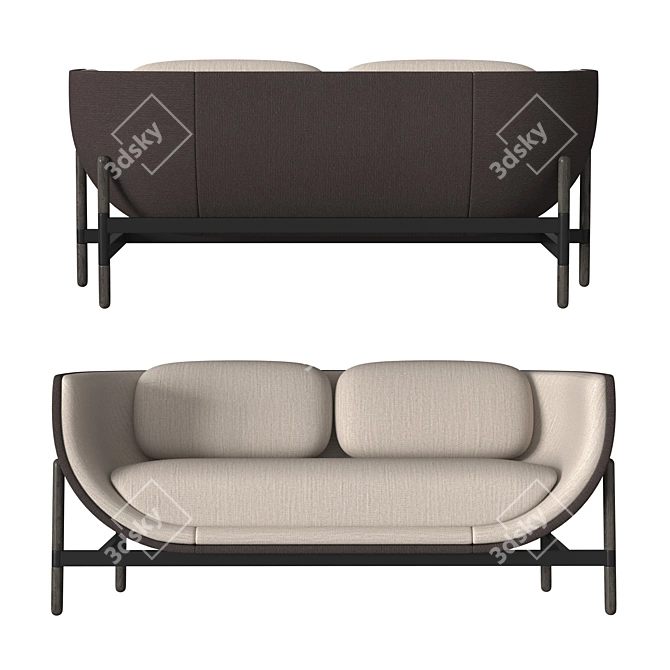 Casala Capsule Lounge 2 Seater: Modern and Inviting Seating 3D model image 2