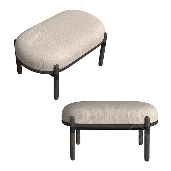 Cozy and Modern Capsule Bench 3D model image 1