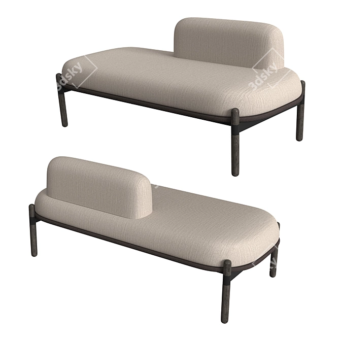 Modern Capsule Bench Lounge+ 3D model image 1