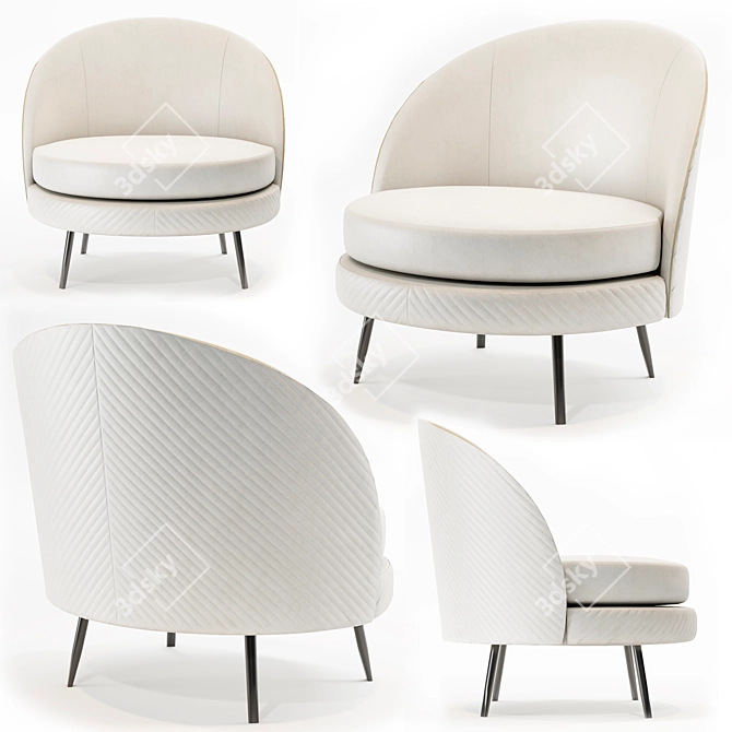 Elegant Perla Armchair: Rugiano's Timeless Creation 3D model image 1