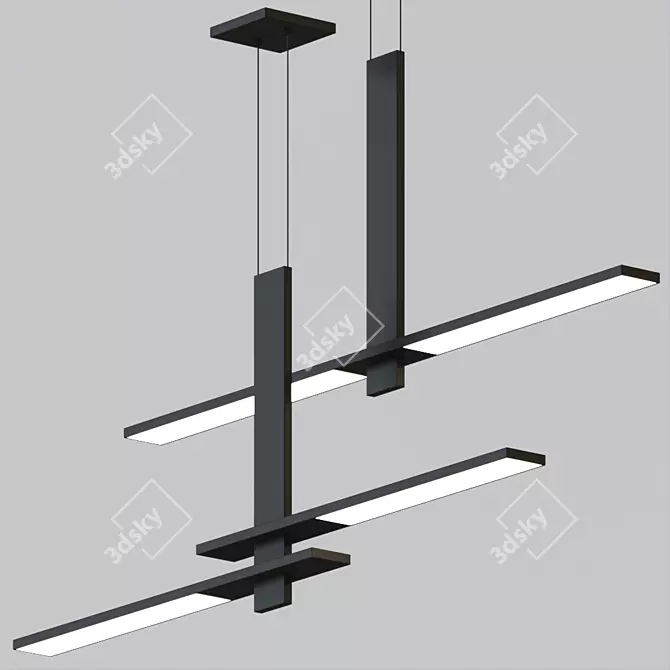 Sleek Cantilevered LED Pendant 3D model image 1