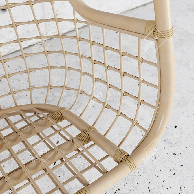 Boho Rattan Hanging Chair - HKLiving 3D model image 2