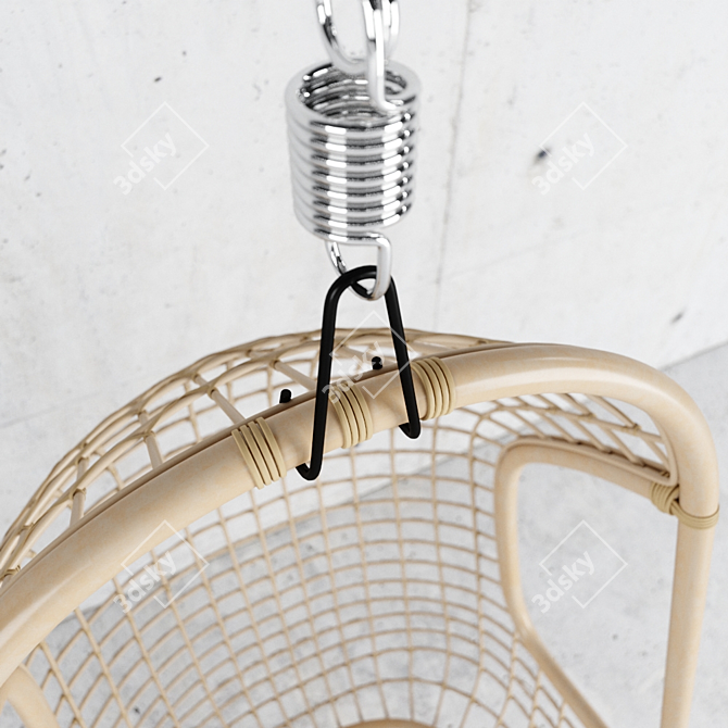 Boho Rattan Hanging Chair - HKLiving 3D model image 3