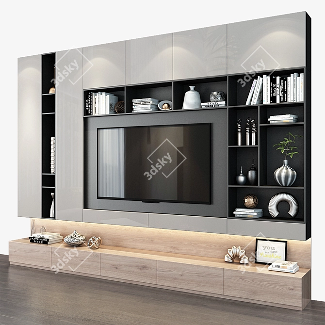 Stylish TV Shelf 0235 3D model image 2