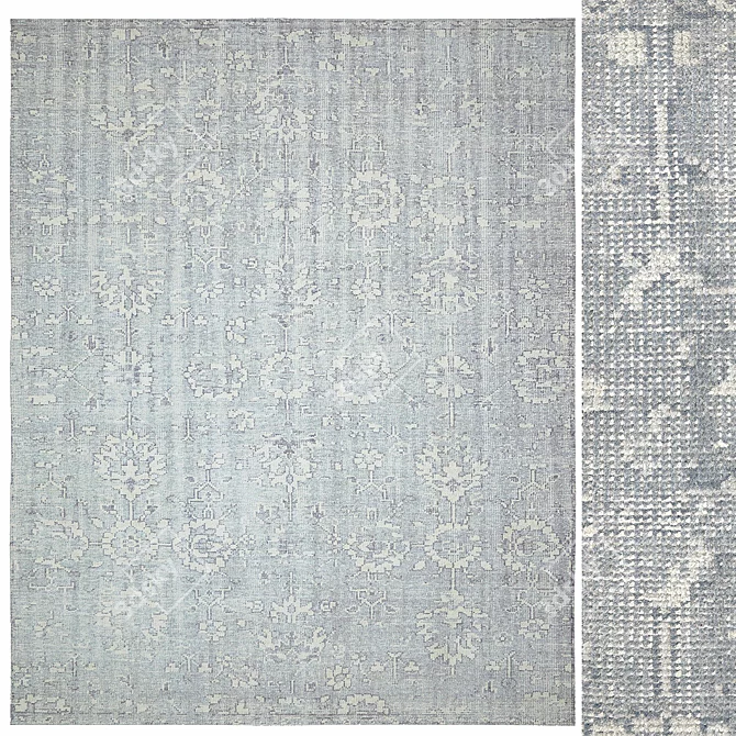 Hillsborough Hand-Knotted Rug: Exquisite Elegance for Your Home 3D model image 1