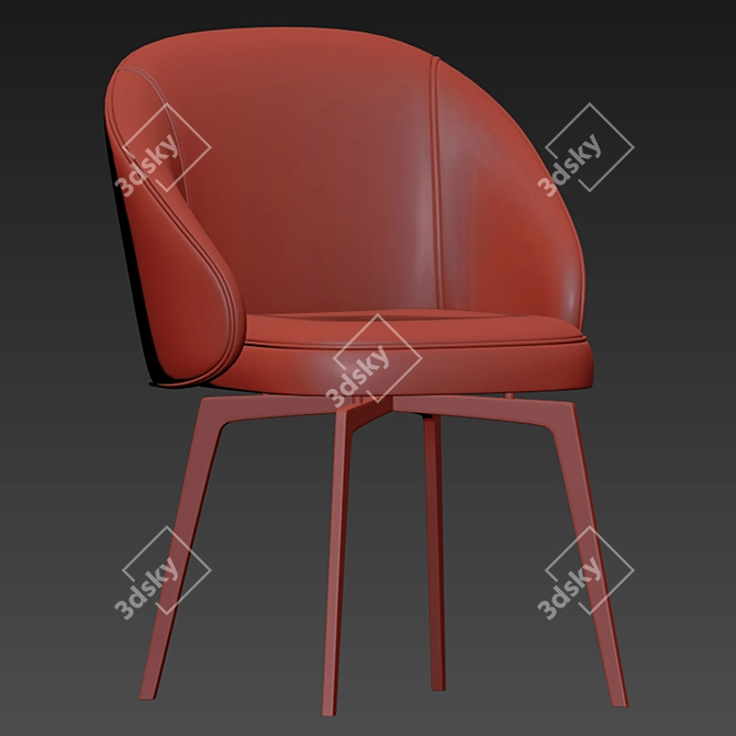 Elegant Beige Chenille Armchair 3D model image 4
