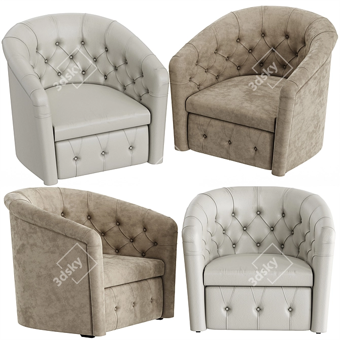 Ginger Luxury Armchair: Italian Elegance 3D model image 5