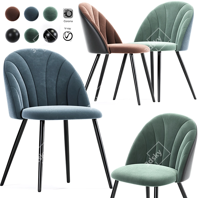 Elegant Upholstered Chair 3D model image 1