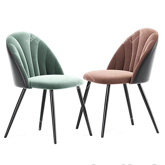 Elegant Upholstered Chair 3D model image 2