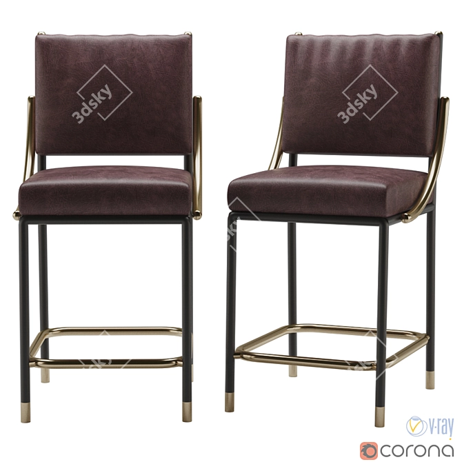 Elegant Soane Opera Counter Stool 3D model image 1