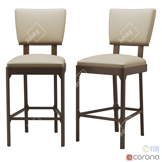 Elegant Christian Liaigre Stool 3D model image 1