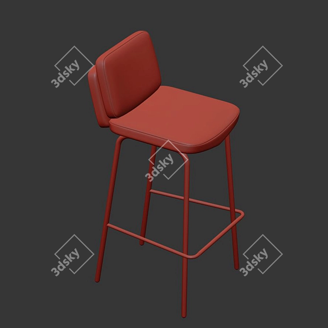 Elegant Ergonomic Alfred Barstool 3D model image 2