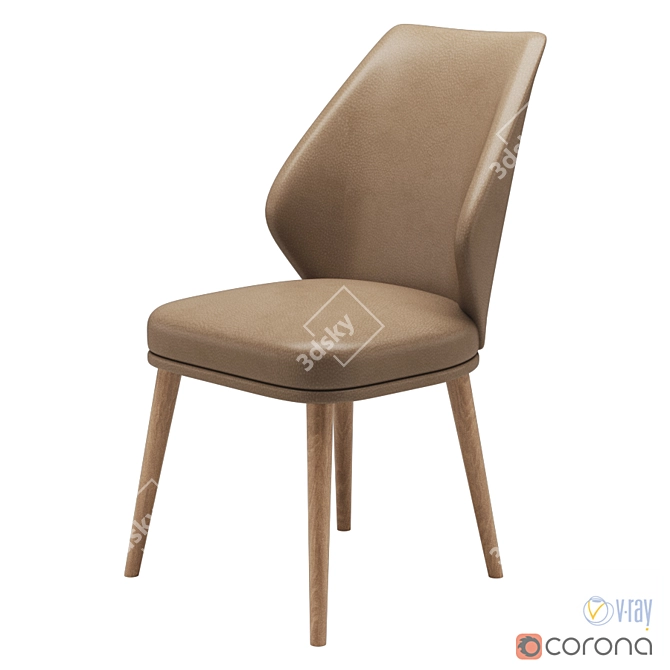 Elegant Porto Dining Chair 3D model image 1