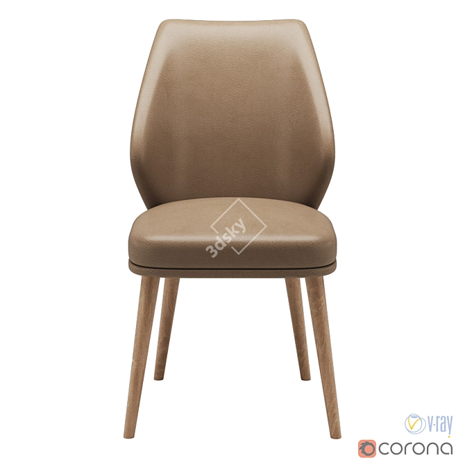Elegant Porto Dining Chair 3D model image 2
