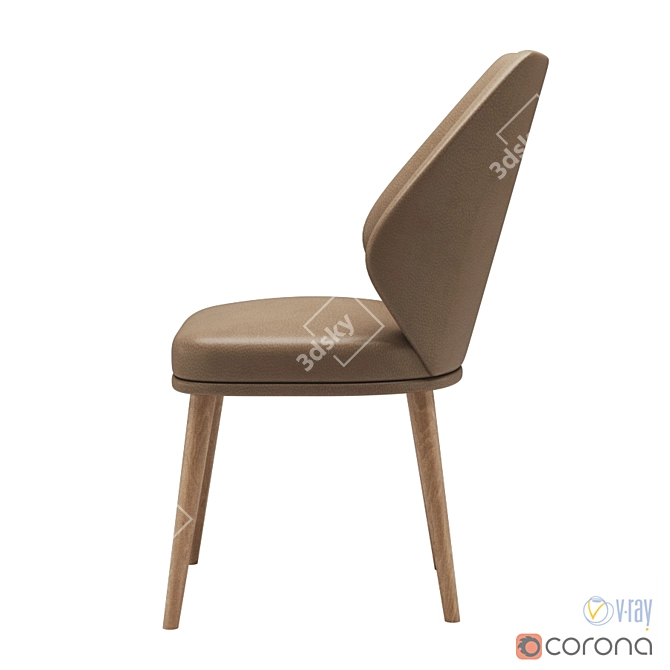 Elegant Porto Dining Chair 3D model image 3