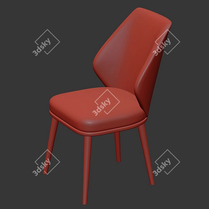 Elegant Porto Dining Chair 3D model image 4