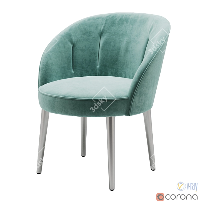 Elegant Rose Armchair: Sandler Seating 3D model image 1