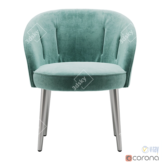 Elegant Rose Armchair: Sandler Seating 3D model image 2