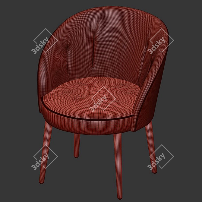 Elegant Rose Armchair: Sandler Seating 3D model image 4