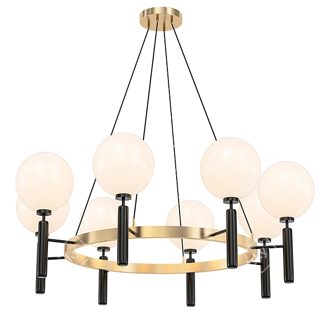 Modern Brass Pill Pendant Light 3D model image 1