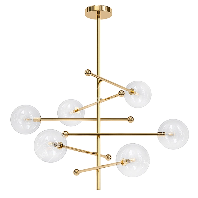 Elegant Mid-Century Chic Chandelier 3D model image 1