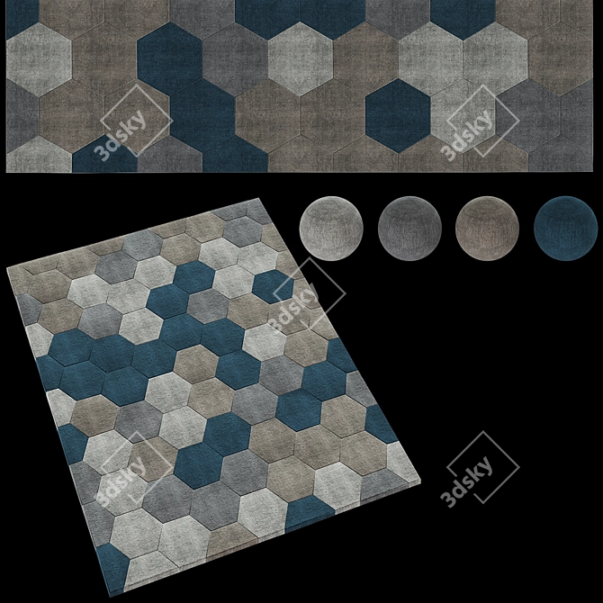 Versatile 5x7 ft Carpet 3D model image 2