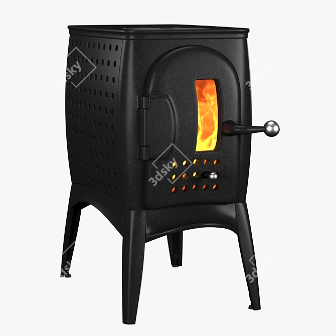 Austroflamm G1: Oval Cast Iron Stove for Cozy Ambiance 3D model image 4