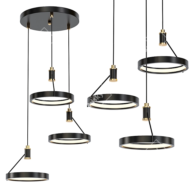 Sleek LED Pendant Light 3D model image 1