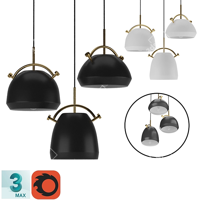 Scandinavian Style Ceiling Pendant 3D model image 1