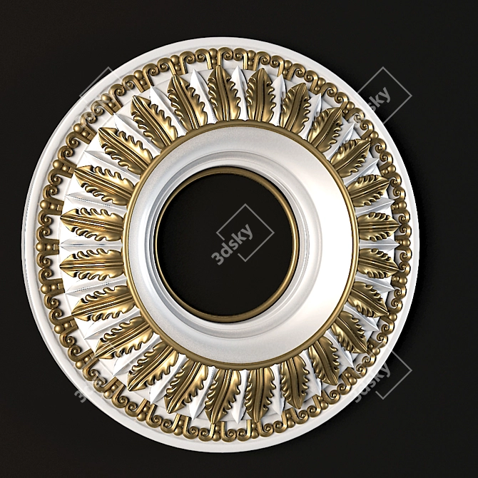 Elegant CNC Ceiling Rosette 3D model image 2