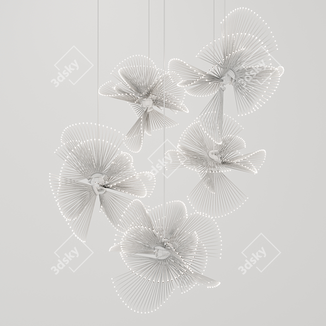 Artistic Palm Grove Chandelier 3D model image 2