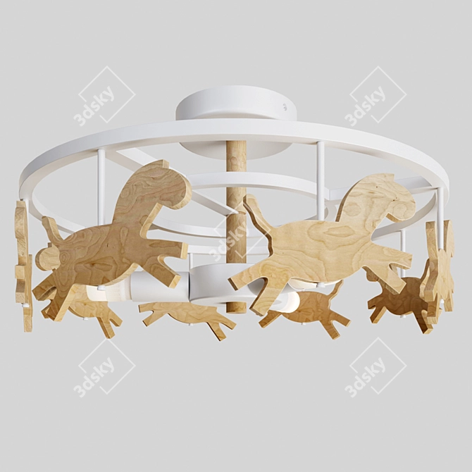 Scandinavian Style Pony Chandelier 3D model image 4