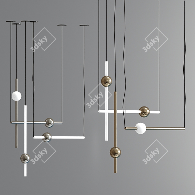 Modern Suspension Pendant Collection 3D model image 3