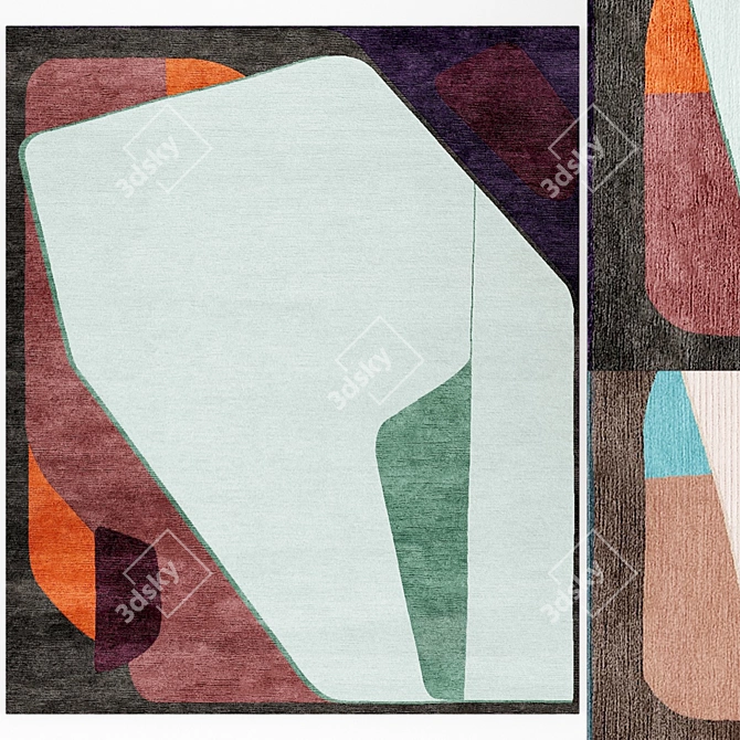 Abstract Elegance Rug Set 3D model image 1