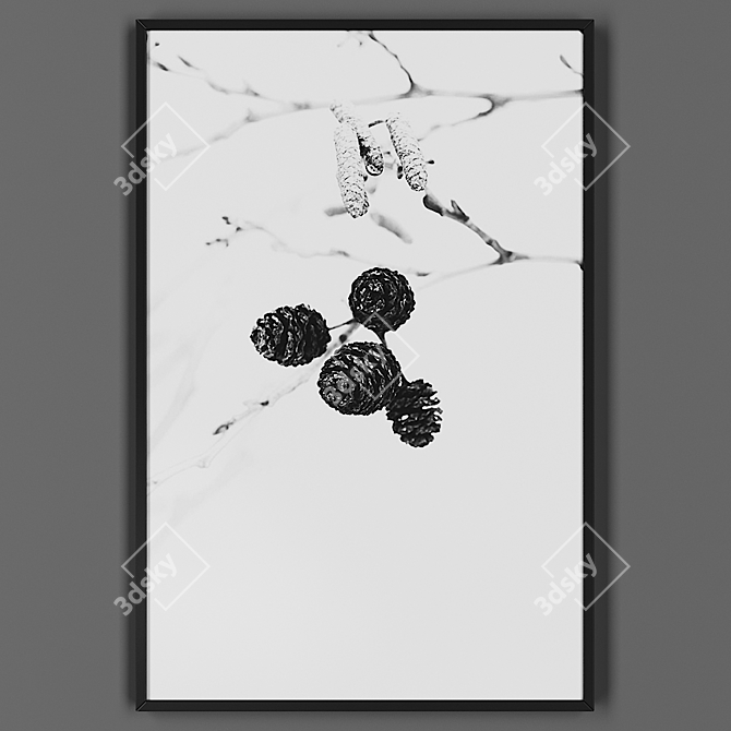 Black Frame Picture Print 3D model image 1