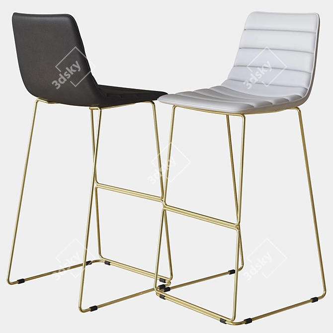 Elegant Adele Bar Chair 3D model image 1