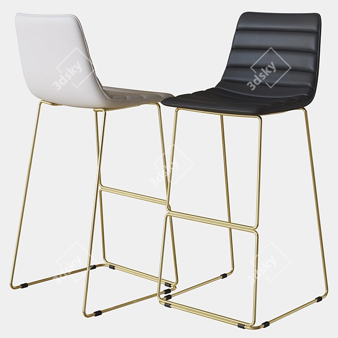 Elegant Adele Bar Chair 3D model image 2