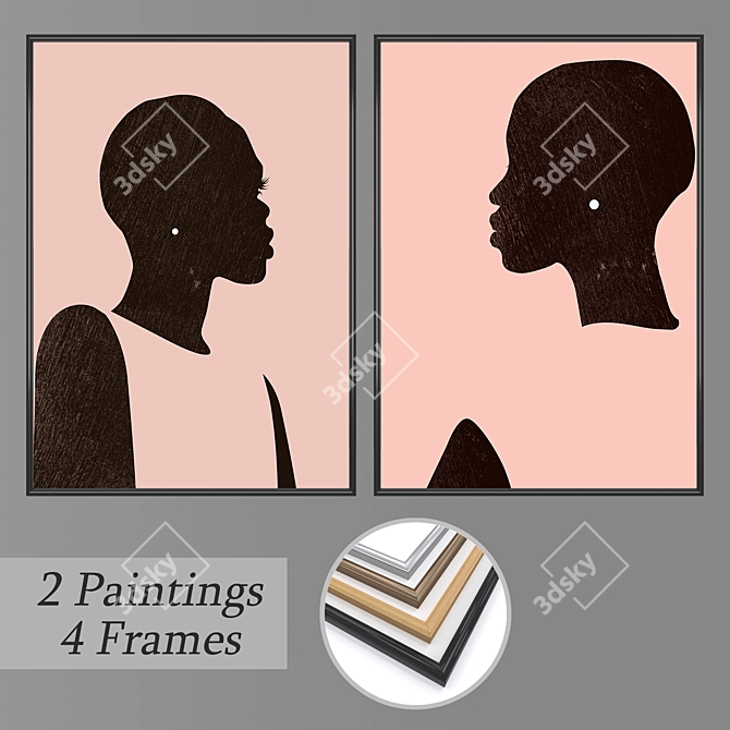 Elegant Wall Art Set: No. 2280 3D model image 1