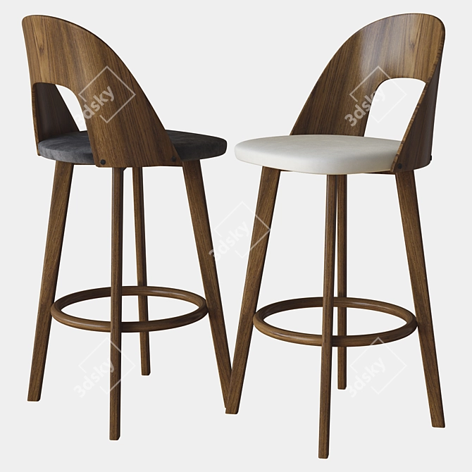 Sleek Walnut Barstool: Anton
Elegant Zuo Anton Barstool
Modern and Stylish Walnut Barstool 3D model image 2