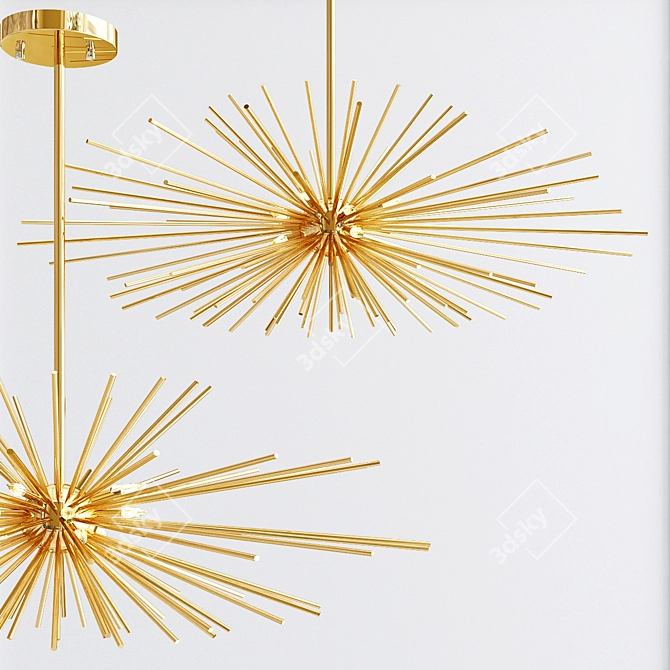 Golden Urchin Pendant Lamp 3D model image 1